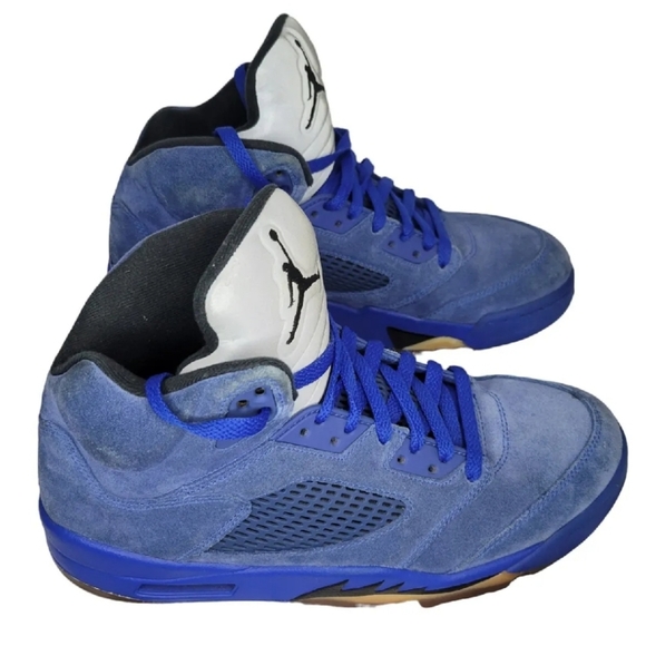 Nike Air Jordan 5 Retro Blue Suede 2017 136027-401 Shoes Sneakers Sz. 9 main image 4